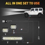 NAOEVO 12" LED Light Bar & 2 LED Pod Lights