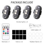 4PCS Wireless LED Strobe Lights with Remote