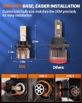 SEALIGHT H13/9008 LED Bulbs 40000LM, Pack of 2