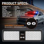 Nilight 48LED Red Blue Visor Strobe Lights