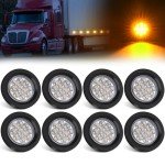 8Pcs Amber LED Side Marker Lights for Trucks