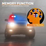 Nilight 48LED Red Blue Visor Strobe Lights