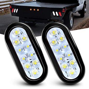 Nilight 6 Inch Oval White LED Trailer Lights