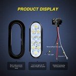 Nilight 6 Inch Oval White LED Trailer Lights
