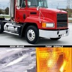 Mack Truck Headlight Pair with Turn Signal Bulb