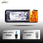 Mack Truck Headlight Pair with Turn Signal Bulb