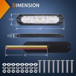 Nilight 4PCS Amber White LED Emergency Strobe Lights