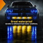 Nilight 4PCS Amber White LED Emergency Strobe Lights