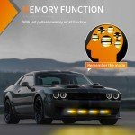 Nilight 4PCS Amber White LED Emergency Strobe Lights