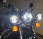 Chrome Motorcycle LED Fog Lamp Set - 4.5 Inch