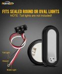 Partsam 8X 3-Prong Trailer Light Harness