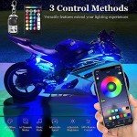 8PCS App-Controlled RGB Motorcycle Underglow Light Kit