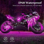 8PCS App-Controlled RGB Motorcycle Underglow Light Kit
