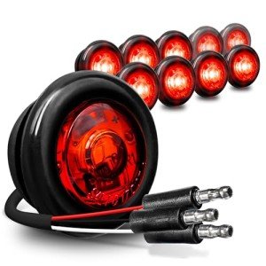 10pc 3/4" Red LED Marker Lights for Trailers
