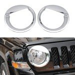 Angry Bird Style Chrome Headlight Trim for Jeep