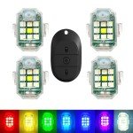 LED Strobe Lights - 4 Pack, RGB Emergency Signals