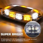 Linkitom 30 LED Amber/White Strobe Light Bar