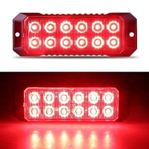 12 Red LED Emergency Strobe Lights for Vehicles