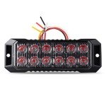 12 Red LED Emergency Strobe Lights for Vehicles