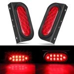 VINAUO 6” Oval Trailer Tail Lights with Brackets