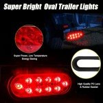 VINAUO 6” Oval Trailer Tail Lights with Brackets