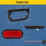 VINAUO 6” Oval Trailer Tail Lights with Brackets