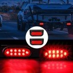 VINAUO 6” Oval Trailer Tail Lights with Brackets