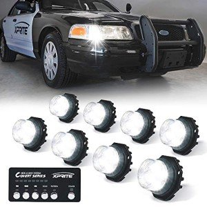 Xprite White LED Strobe Lights Kit for Vehicles