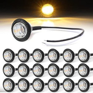 20 Pack Amber LED Side Marker Lights - 3/4