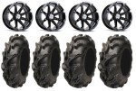 MSA Black Diesel 14" ATV Wheels & Mega Mayhem Tires