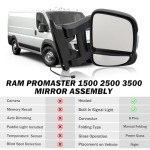 Right Side Power Mirror for 2019-2022 RAM Promaster
