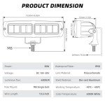 DERI 6 Inch LED Light Bar - 2PCS 6000LM