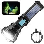 Rumiom Solar Rechargeable LED Flashlight with Strobe