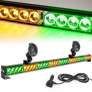 36-Inch Amber/Green Emergency Strobe Light Bar