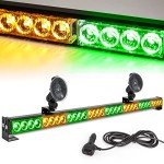 36-Inch Amber/Green Emergency Strobe Light Bar