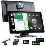 9'' Wireless Car Stereo with Android Auto & Apple Carplay, Dash Cam, Backup Camera