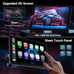 9'' Wireless Car Stereo with Android Auto & Apple Carplay, Dash Cam, Backup Camera