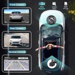 9'' Wireless Car Stereo with Android Auto & Apple Carplay, Dash Cam, Backup Camera