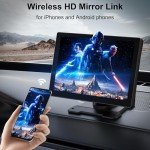 9'' Wireless Car Stereo with Android Auto & Apple Carplay, Dash Cam, Backup Camera