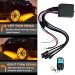 Amber White Wheel Ring Lights with Remote Control