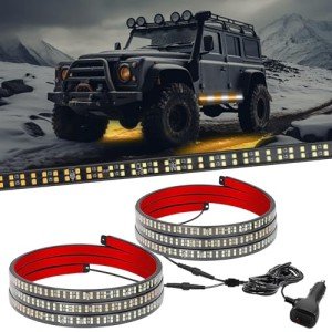 SEISSO 71" LED Strobe Light Strips for Vehicles