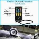17" Quad Row White Wheel Ring Lights with Remote