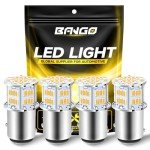 BANGO 1157 Amber Yellow LED Replacement Bulbs (4 Pack)