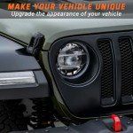 Black Headlight Bezels for Wrangler JL & Unlimited