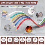 LIMICAR 100FT 6-Wire Trailer Wiring Harness Kit
