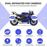 VSYSTO Q6L Waterproof 2-Channel Motorcycle Dash Cam