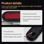 Red LED Trailer Tail Lights - 6 Inch Oval (2PCS)