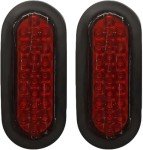 Red LED Trailer Tail Lights - 6 Inch Oval (2PCS)
