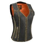 Milwaukee Leather Women's Distressed Brown Vest - 4X