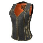 Milwaukee Leather Women's Distressed Brown Vest - 4X
